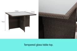 9pc PE Rattan Cube Dining Garden Set – Brown 9 9pc PE Rattan Cube Dining Garden Set – Brown -Furniture Shop rta asa 929 9pc bw f 2a