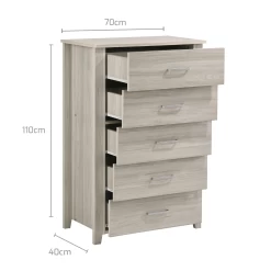 5 Chest Of Drawers Tallboy In White Oak 9 5 Chest Of Drawers Tallboy In White Oak -Furniture Shop tallboy d 2