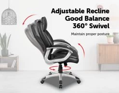 PU Leather Office Chair Executive Padded Black -Furniture Shop v63 774975 4