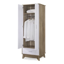 2 Door Wardrobe W/ Drawer Oak -Furniture Shop wardrobe 3 4