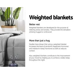 Laura Hill Weighted Blanket Heavy Kids Quilt Doona 5Kg – Grey -Furniture Shop wb ytx 5kg gy 3 1