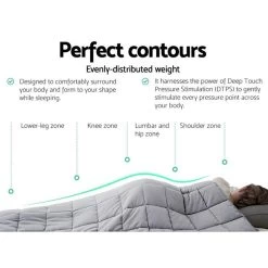 Laura Hill Weighted Blanket Heavy Kids Quilt Doona 9Kg – Grey -Furniture Shop wb ytx 5kg gy 4 2