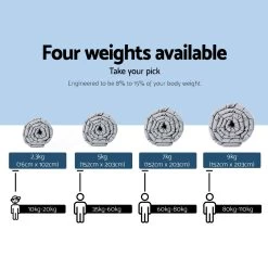 Laura Hill Weighted Blanket Heavy Kids Quilt Doona 5Kg – Grey -Furniture Shop wb ytx 5kg gy 7 1