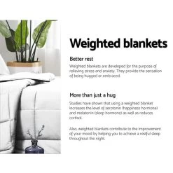 Laura Hill Weighted Blanket Heavy Kids Quilt Doona 5Kg – White -Furniture Shop wb ytx 5kg wh k2