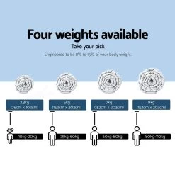 Laura Hill Weighted Blanket Heavy Kids Quilt Doona 5Kg – White -Furniture Shop wb ytx 5kg wh k6