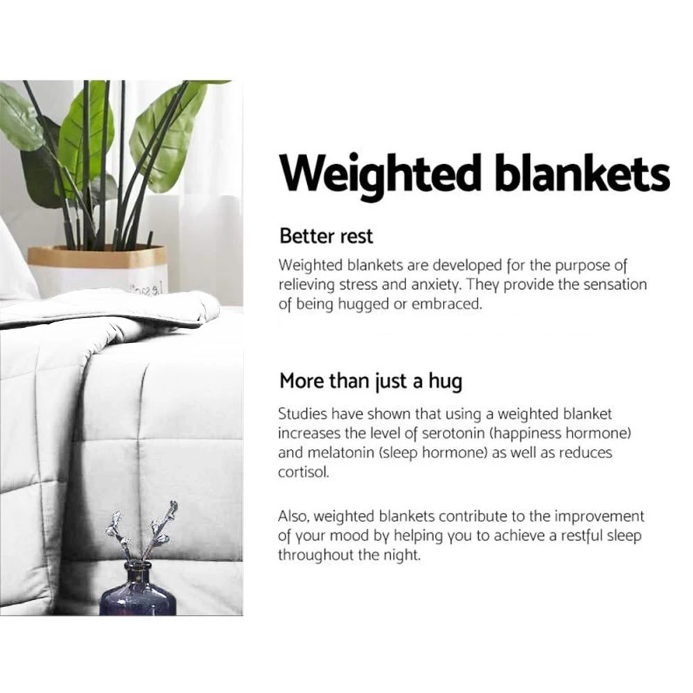 Laura Hill Weighted Blanket Heavy Kids Quilt Doona 7Kg – White 4 Laura Hill Weighted Blanket Heavy Kids Quilt Doona 7Kg – White - Image 2