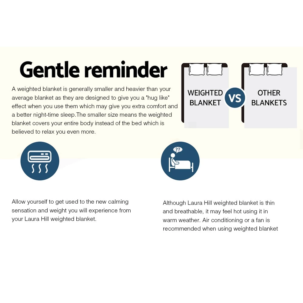 Laura Hill Weighted Blanket Heavy Kids Quilt Doona 7Kg – White 7 Laura Hill Weighted Blanket Heavy Kids Quilt Doona 7Kg – White - Image 5